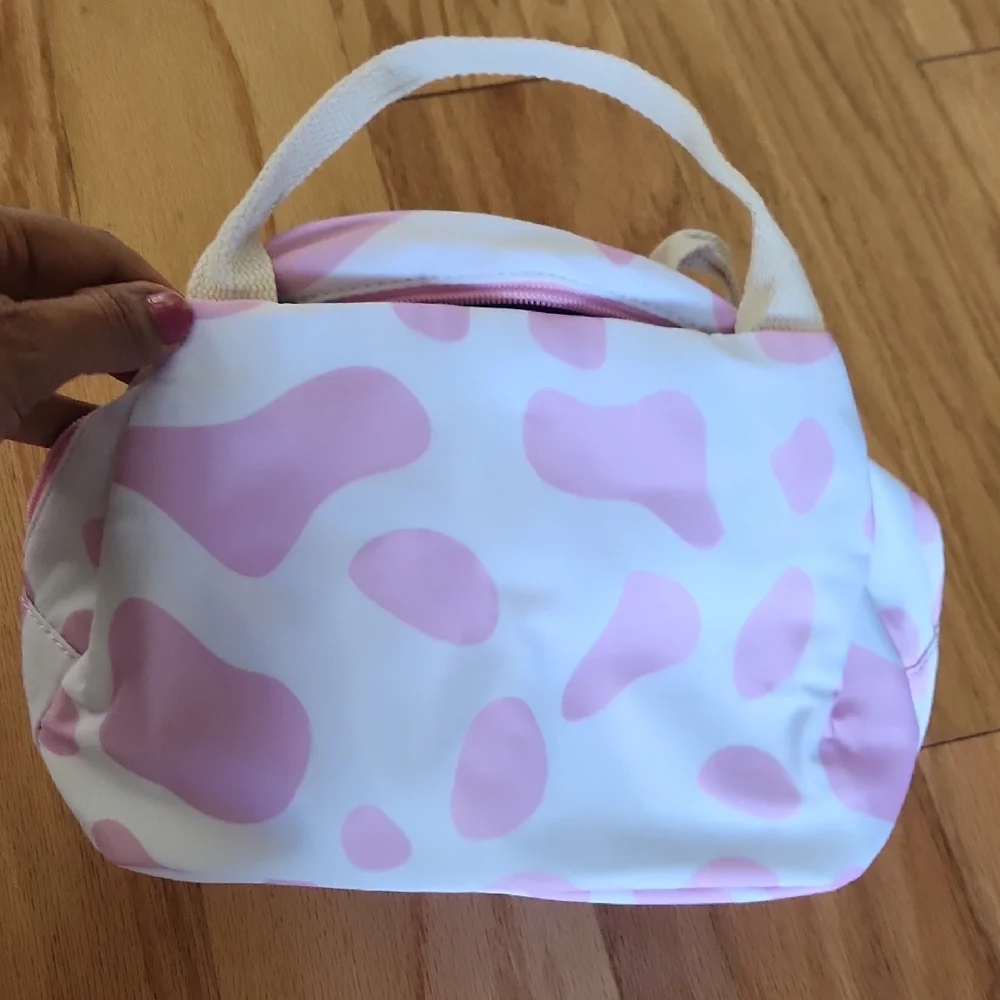 NWOT Chic Pink and White Kids Backpack Set With Insulated Lunch Bag, Pencil Case